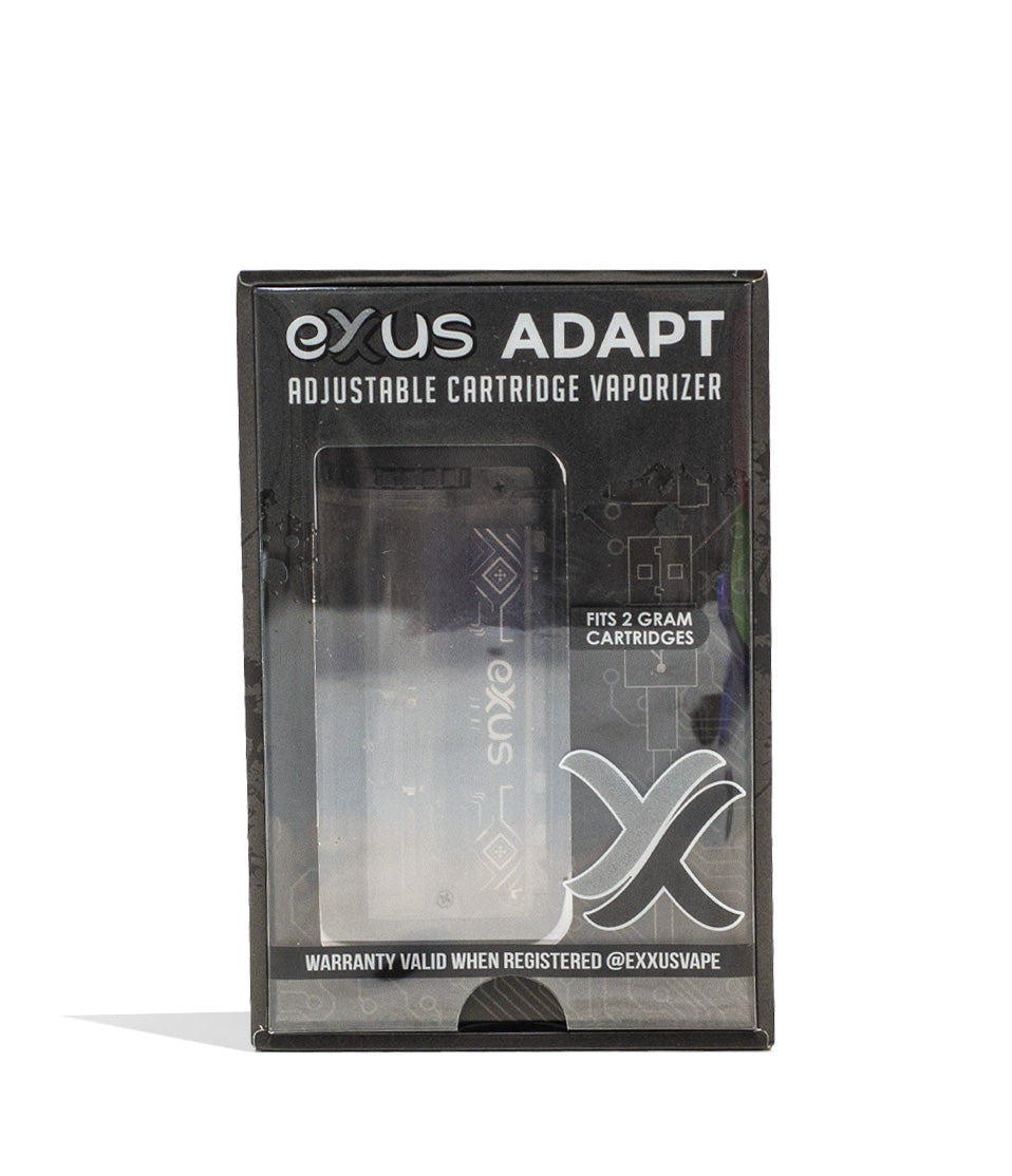 Clear Exxus Vape Adapt Cartridge Vaporizer Packaging Front View on White Background