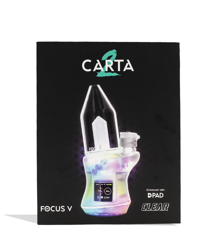 Clear Focus V Carta 2 Electronic Dab Rig Packaging Front View on White Background