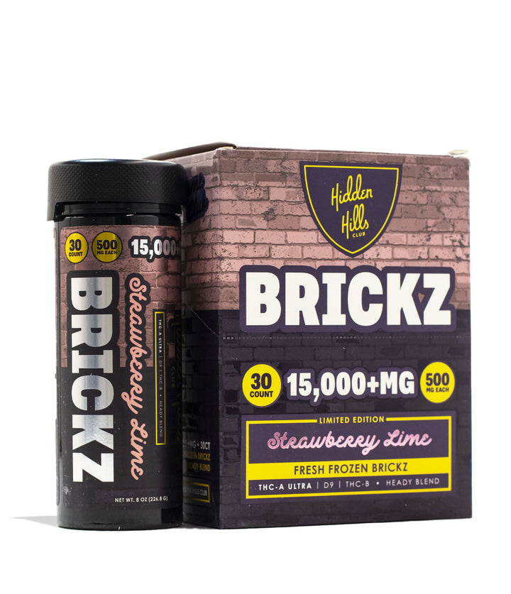 Strawberry Lime Hidden Hills Brickz Heady Blend 15000mg 6pk Front View on White Background