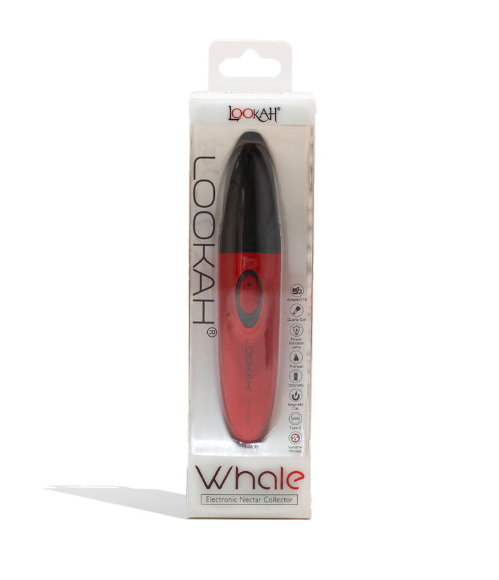 Red Lookah Whale Electronic Nectar Collector Packaging Front View on White Background