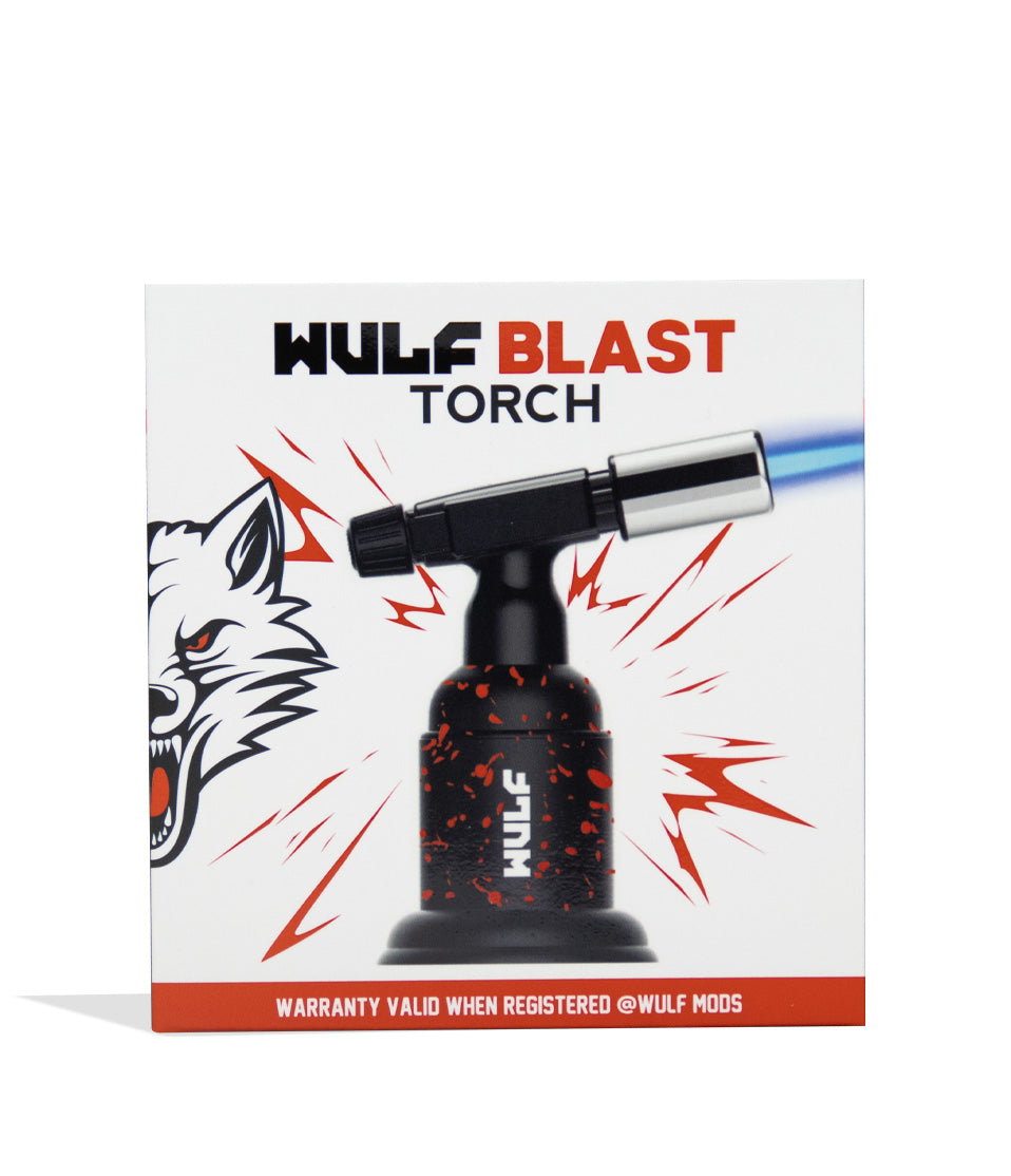 Black Red Spatter Wulf Mods Blast Butane Torch packaging on white background