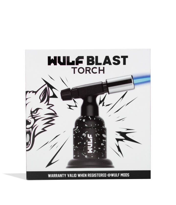 Black White Spatter Wulf Mods Blast Butane Torch packaging on white background