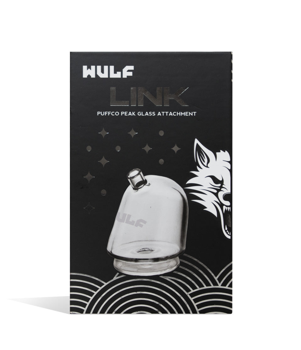 Clear packaging Wulf Mods Link Puffco Peak Attachment on white background