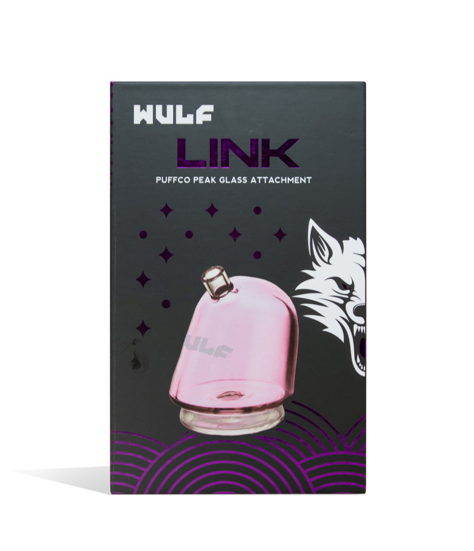 Pink packaging Wulf Mods Link Puffco Peak Attachment on white background