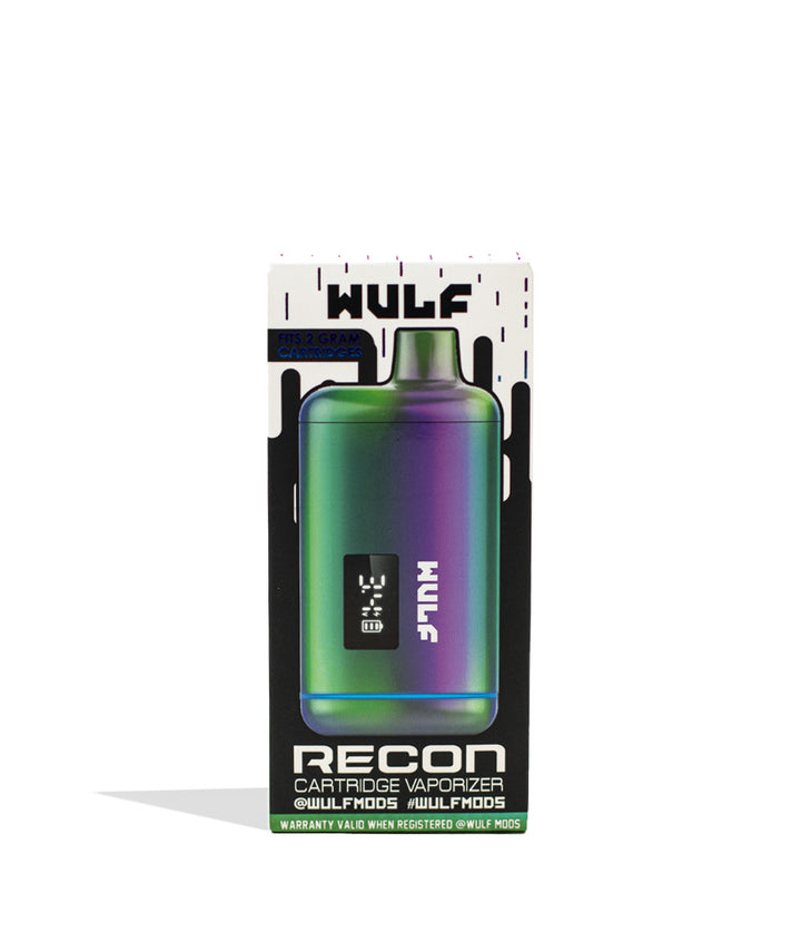 Full Color Wulf Mods Recon Cartridge Vaporizer 9pk Packaging Front View on White Background