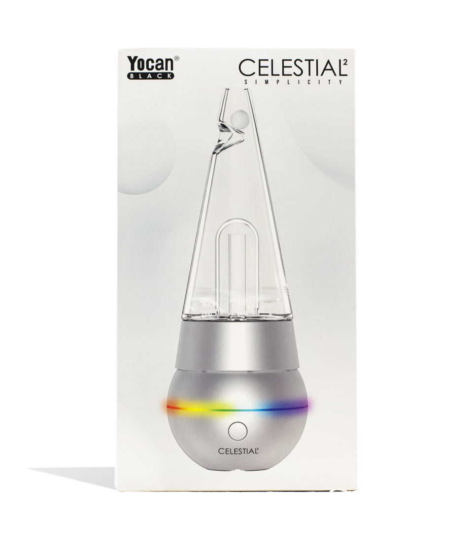Silver Yocan Black Celestial 2 E-Rig Packaging Front View on White Background