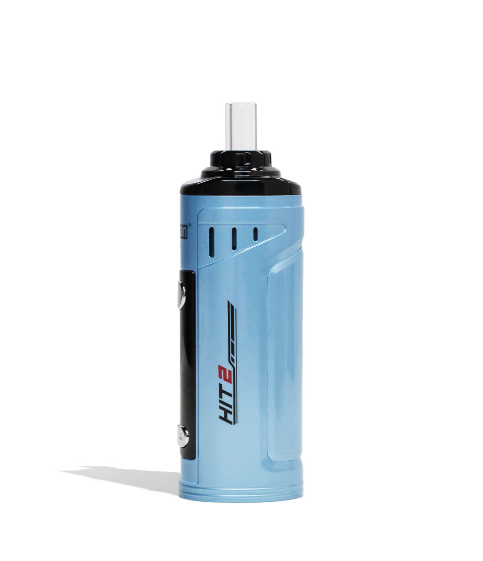 Blue Yocan HIT 2 Dry Herb Vaporizer Side View on White Background