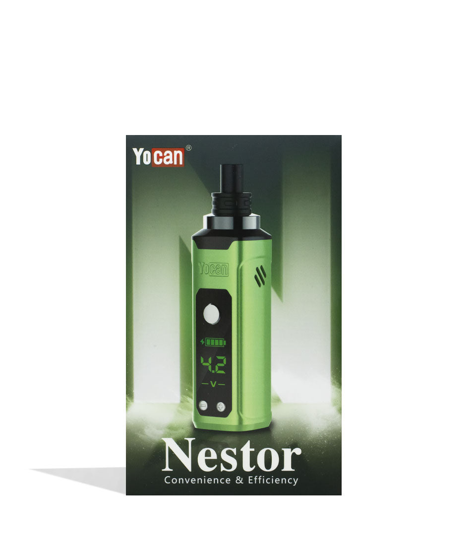 Bamboo Green Yocan Nestor 510 Dab Pen Vaporizer Packaging Front View on White Background