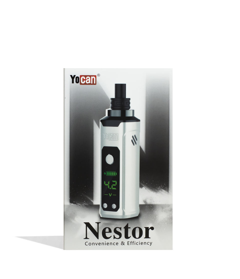 White Yocan Nestor 510 Dab Pen Vaporizer Packaging Front View on White Background