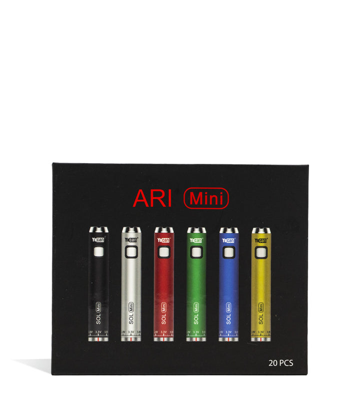 Packaging Yocan ARI MINI 400mah Cartridge Battery 20pk on white background